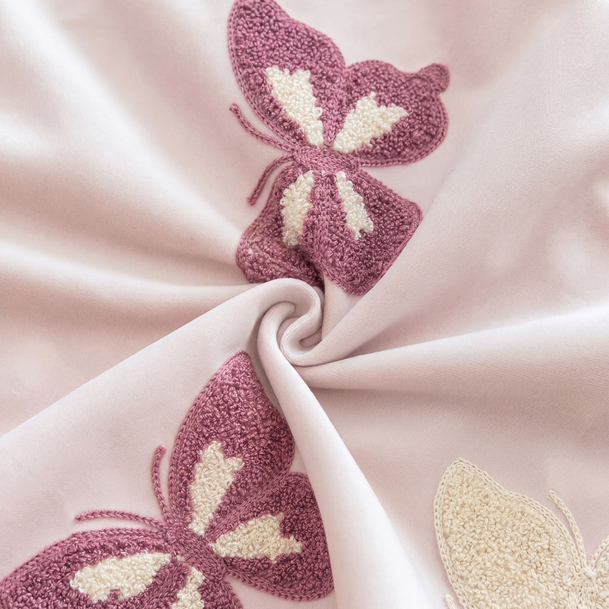 Butterfly Embroidered Throw Pillow Cover Decorative Square Cushion Cover for Sofa Couch Bed