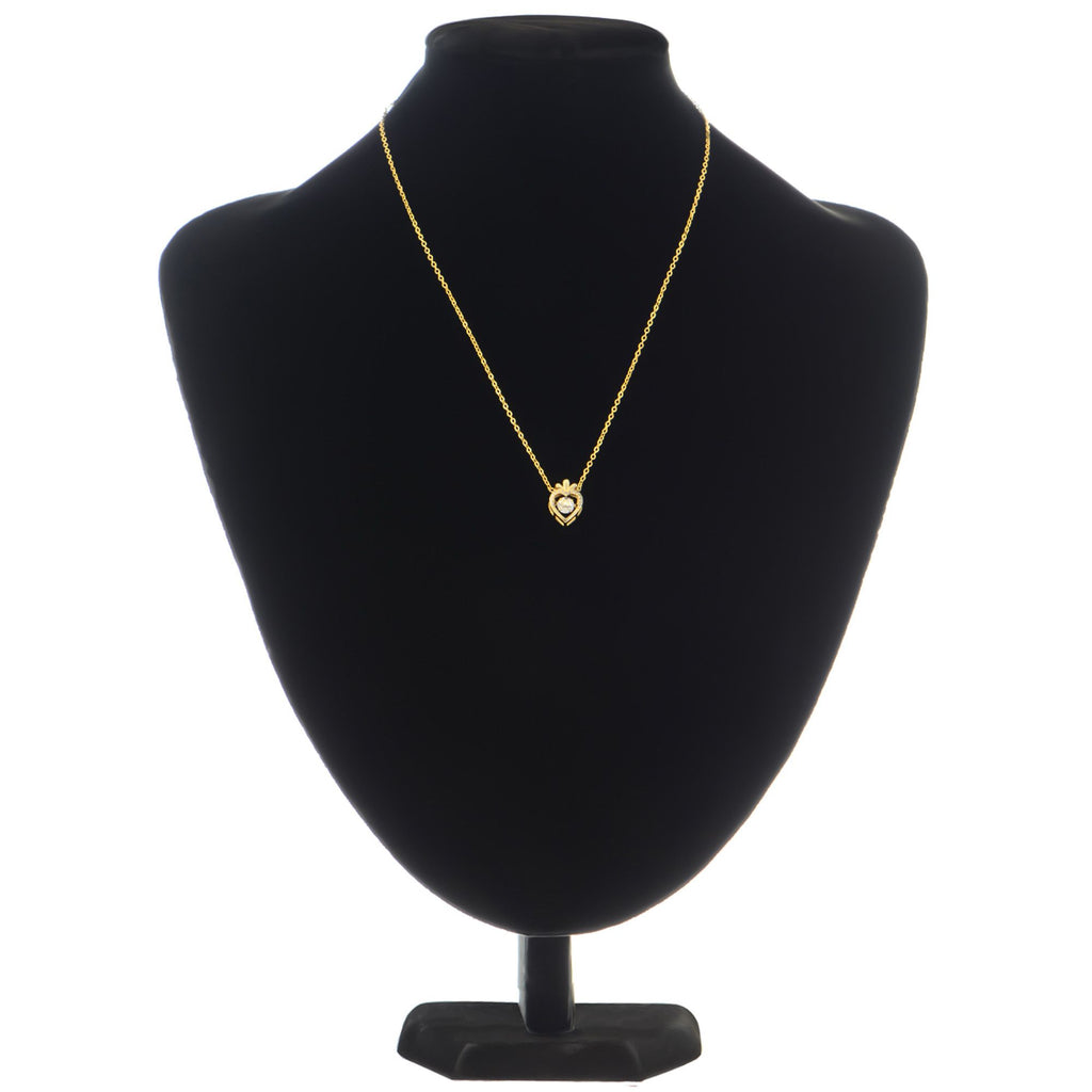 Radish Heart-Shaped Pendant Necklace with Clear Crystal Center