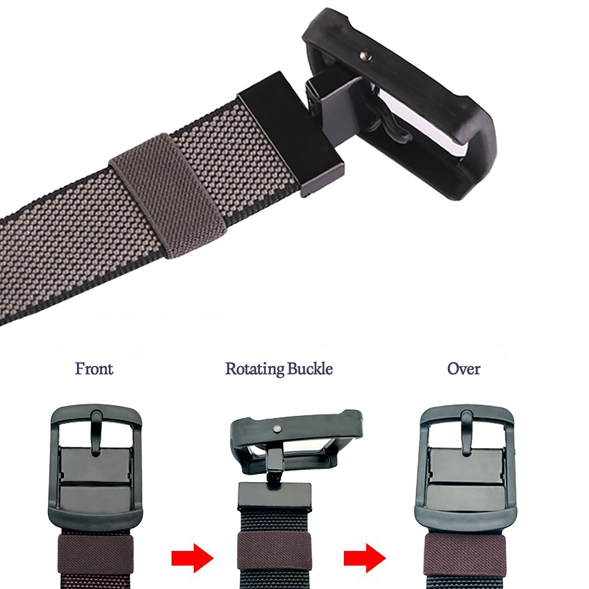Anna-Kaci Women's Reversible Belt - Adjustable Military-Style Belt with Stainless Steel Buckle