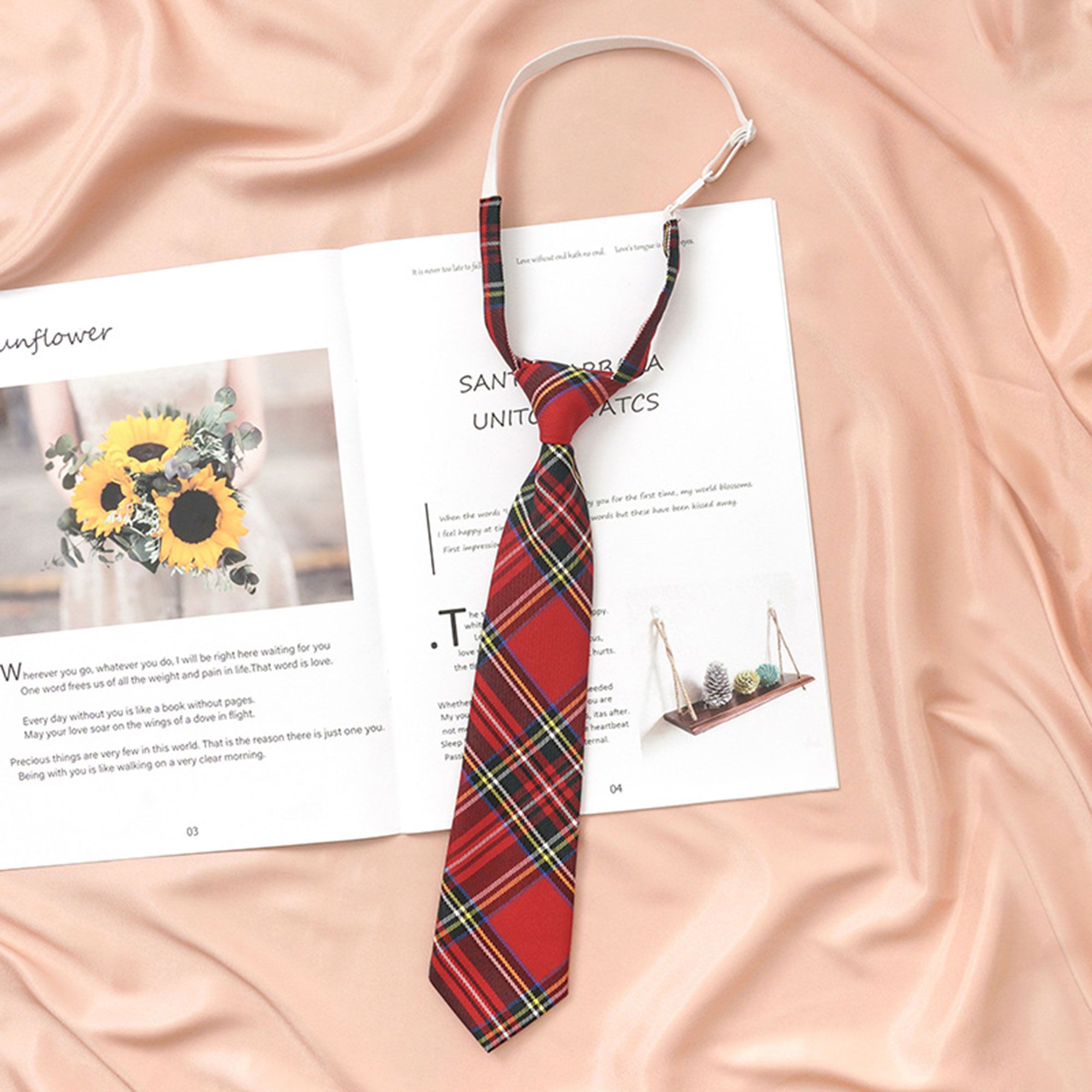 Anna-Kaci Women's Plaid Pre-Tied Necktie - Stylish Accessory for Casual, Office & School Outfits
