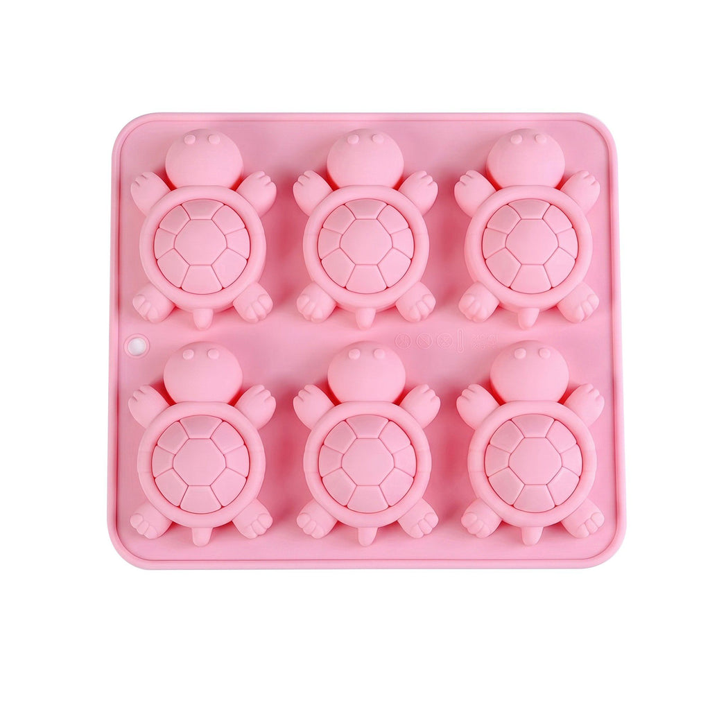 6-Cavity Turtle-Shaped Silicone Mold for Candy, Chocolate, Ice and Treats 6.5x6x0.8in