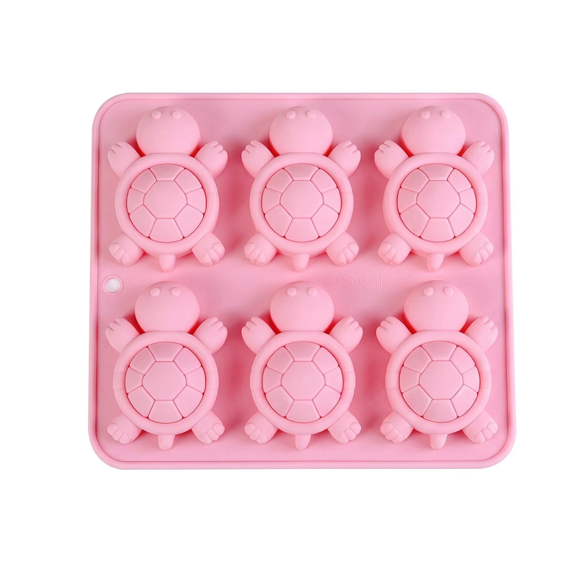 6-Cavity Turtle-Shaped Silicone Mold for Candy, Chocolate, Ice and Treats 6.5x6x0.8in