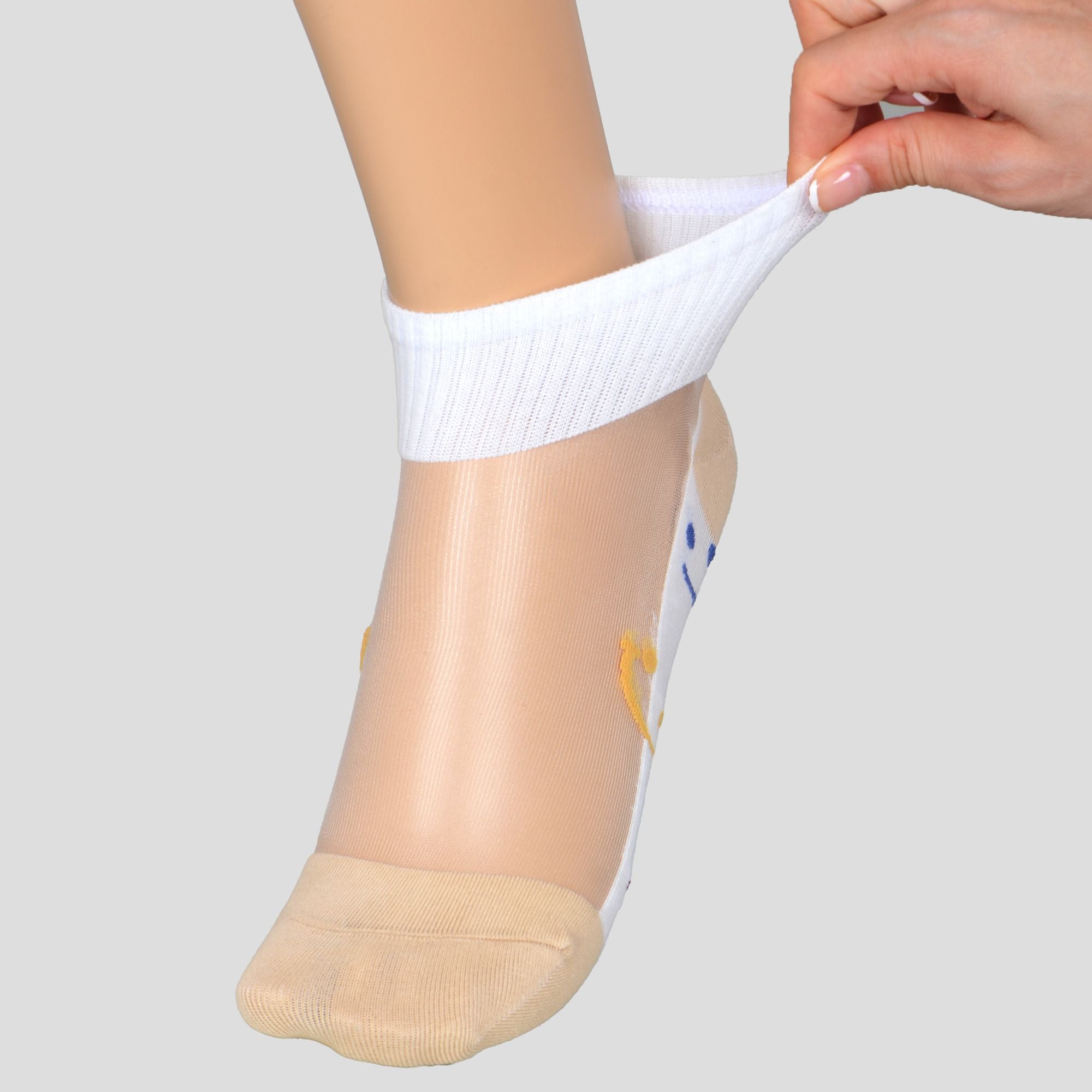Anna-Kaci Women's Thin Semitransparent No - Show Socks 5pk Non-slip and Sweat-absorbent