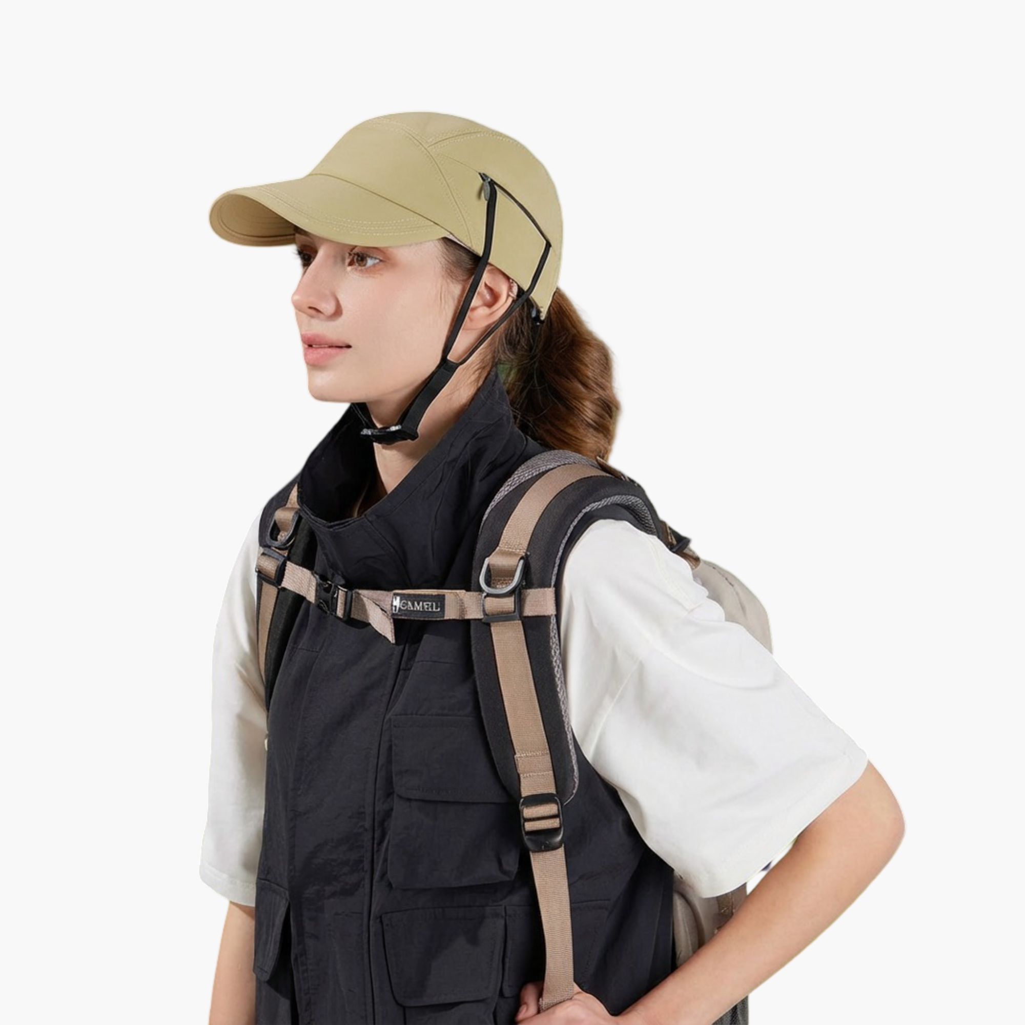 Anna-Kaci Women's Outdoor Baseball Cap with Hidden Chin Strap Breathable Sports Hiking Sun Hat Adjustable Fit