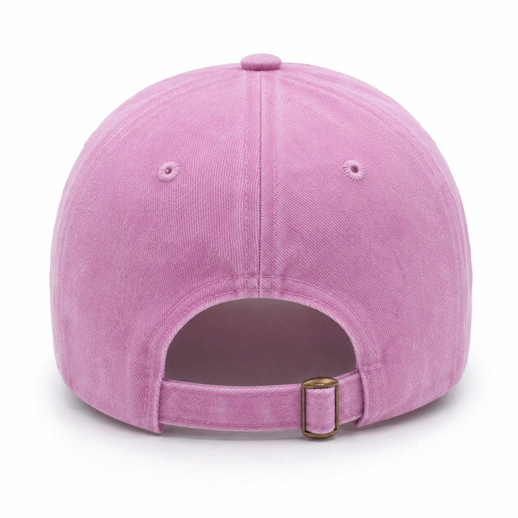 Washed Cotton Baseball Cap Cherry Bow Embroidered Adjustable Dad Hat