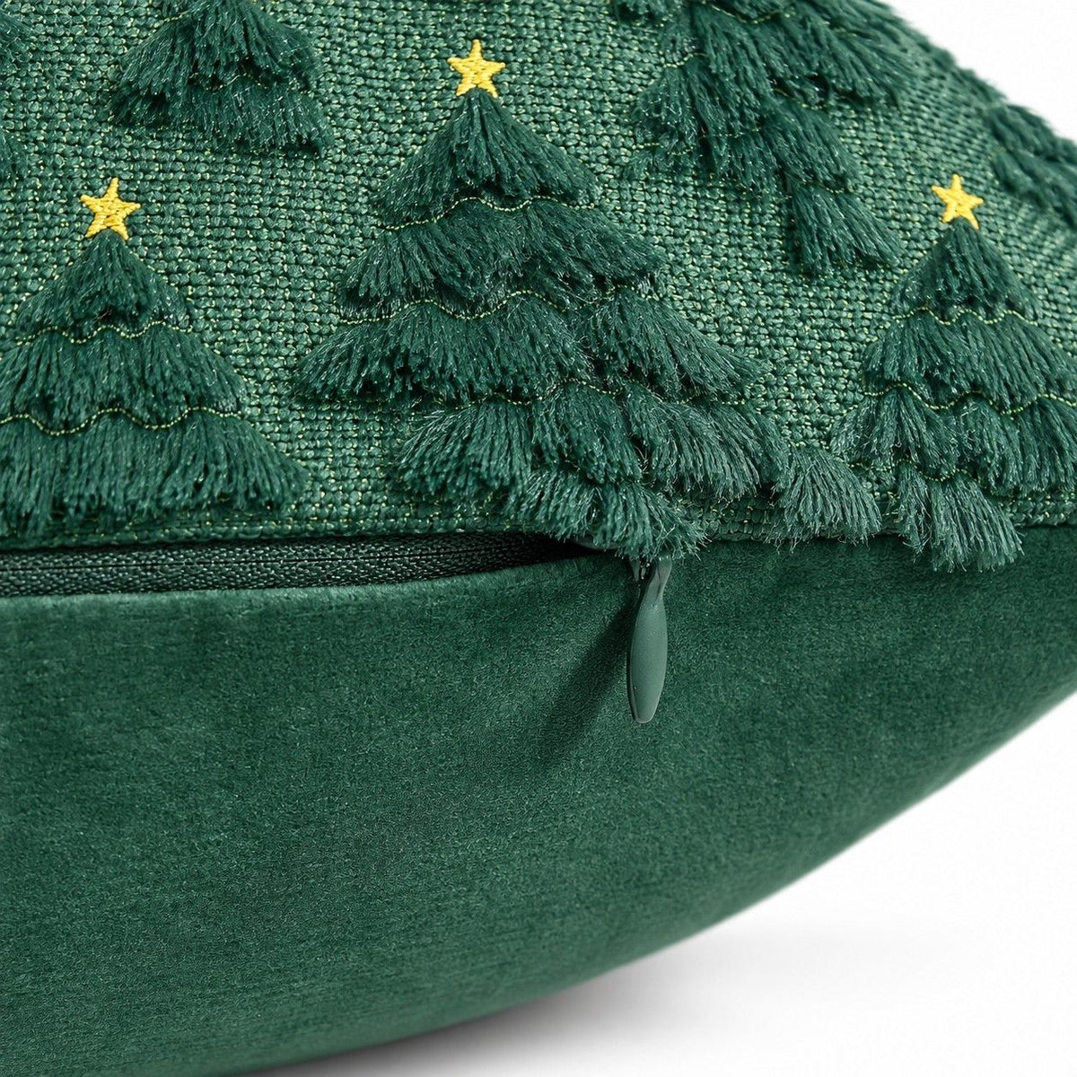 2 Pack Plush Textured Christmas Tree Throw Pillow Covers 18 x 18 Inch Holiday Decor