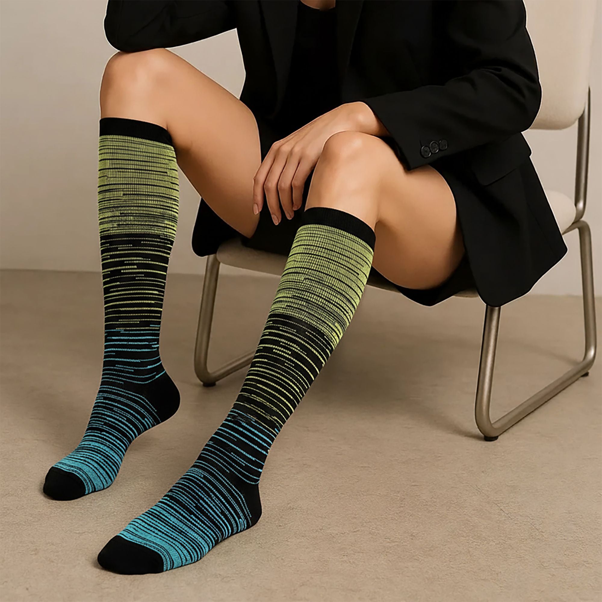 Anna-Kaci Women's 6pk Professional Athletic Compression Socks - Gradient Pressure Knee-High Socks for Fitness, Running & Recovery