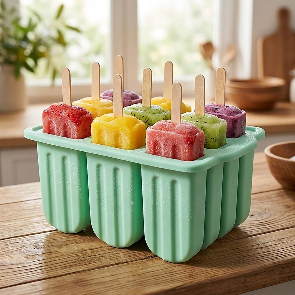 12-Cavity Popsicle Mold - Homemade Ice Pop Maker with Lid