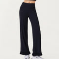 Anna-Kaci Active Women's High Waist Wide Leg Sweatpants with Ruffle Hem Detail