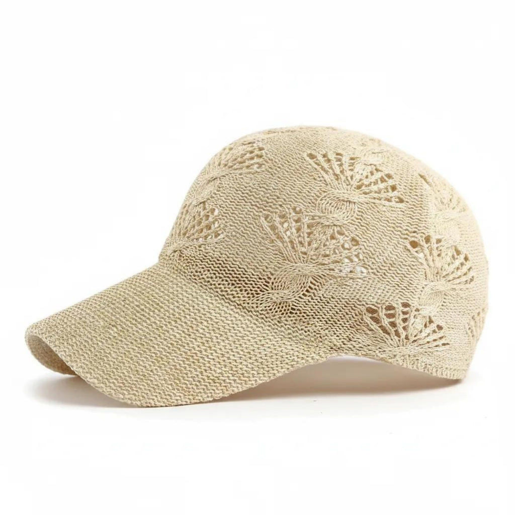 Women's Crochet Knit Baseball Cap Breathable Openwork Lightweight Casual Hat