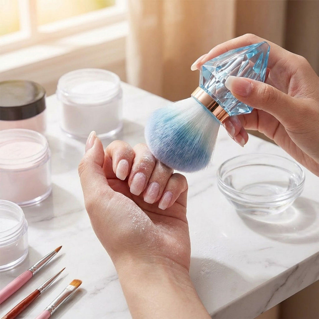 Diamond Handle Powder Brush with Soft Dense Bristles for Face Makeup Application