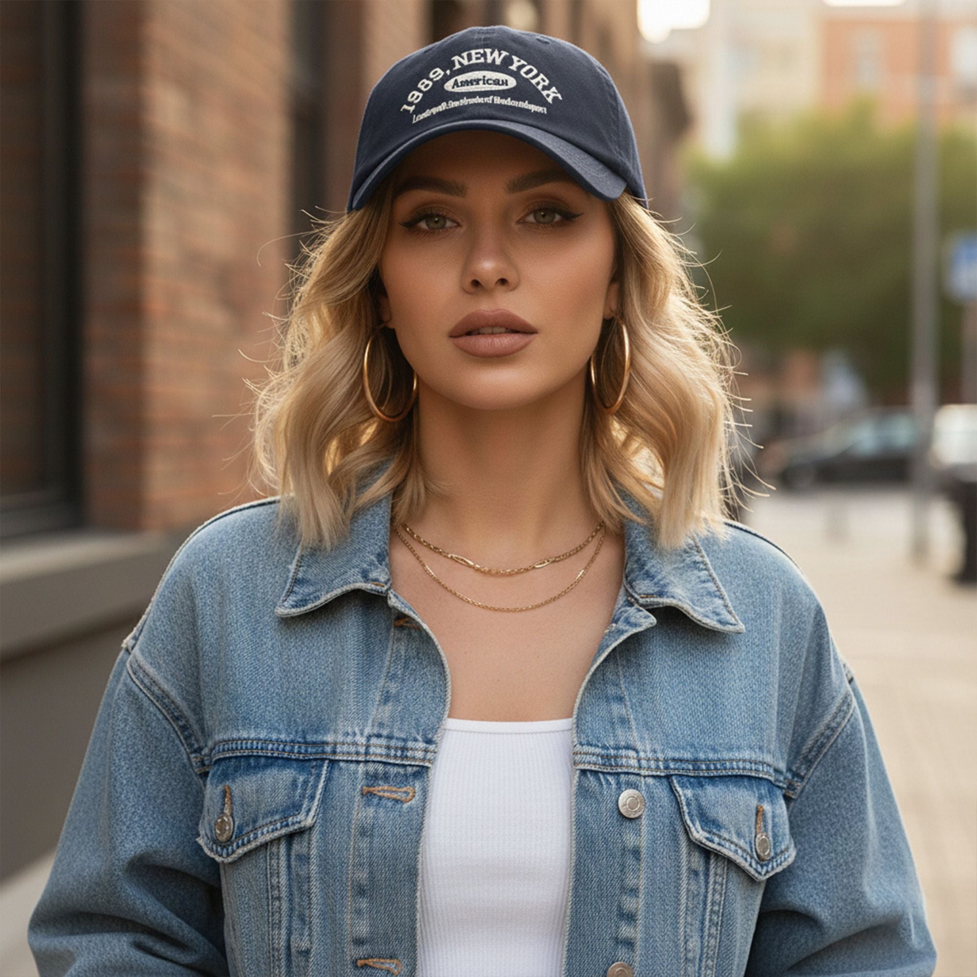 Anna-Kaci Cotton Baseball Cap with Embroidered Lettering Adjustable Strap Back