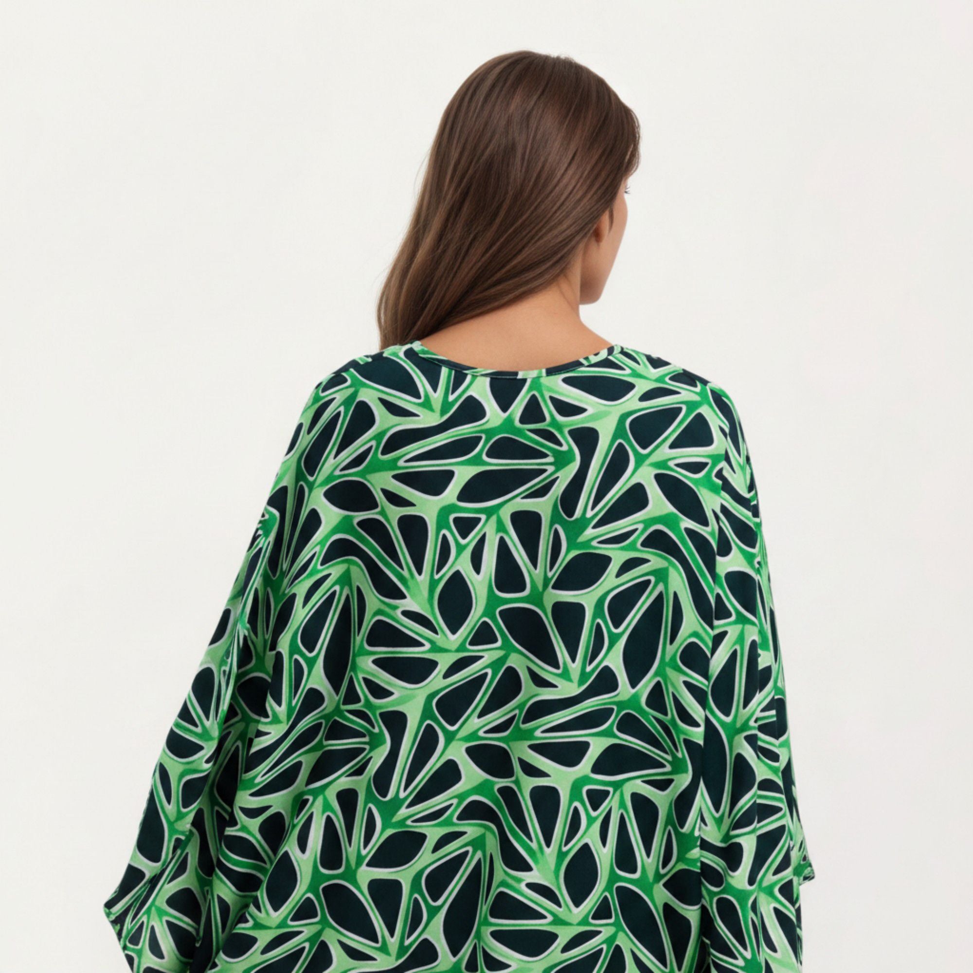 Anna-Kaci Women's Floral Print Kaftan Maxi Dress with V-Neck Button Front and Flowy Batwing Sleeves