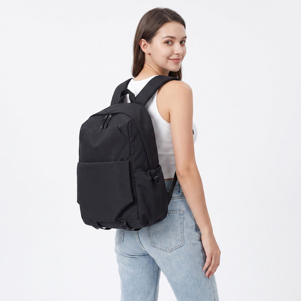 Large Casual Backpack with Multiple Pockets Adjustable Straps and Buckle Details
