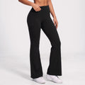 High Waist Flare Yoga Pants with Contour Seams Full Length Fitted Workout Leggings for Gym
