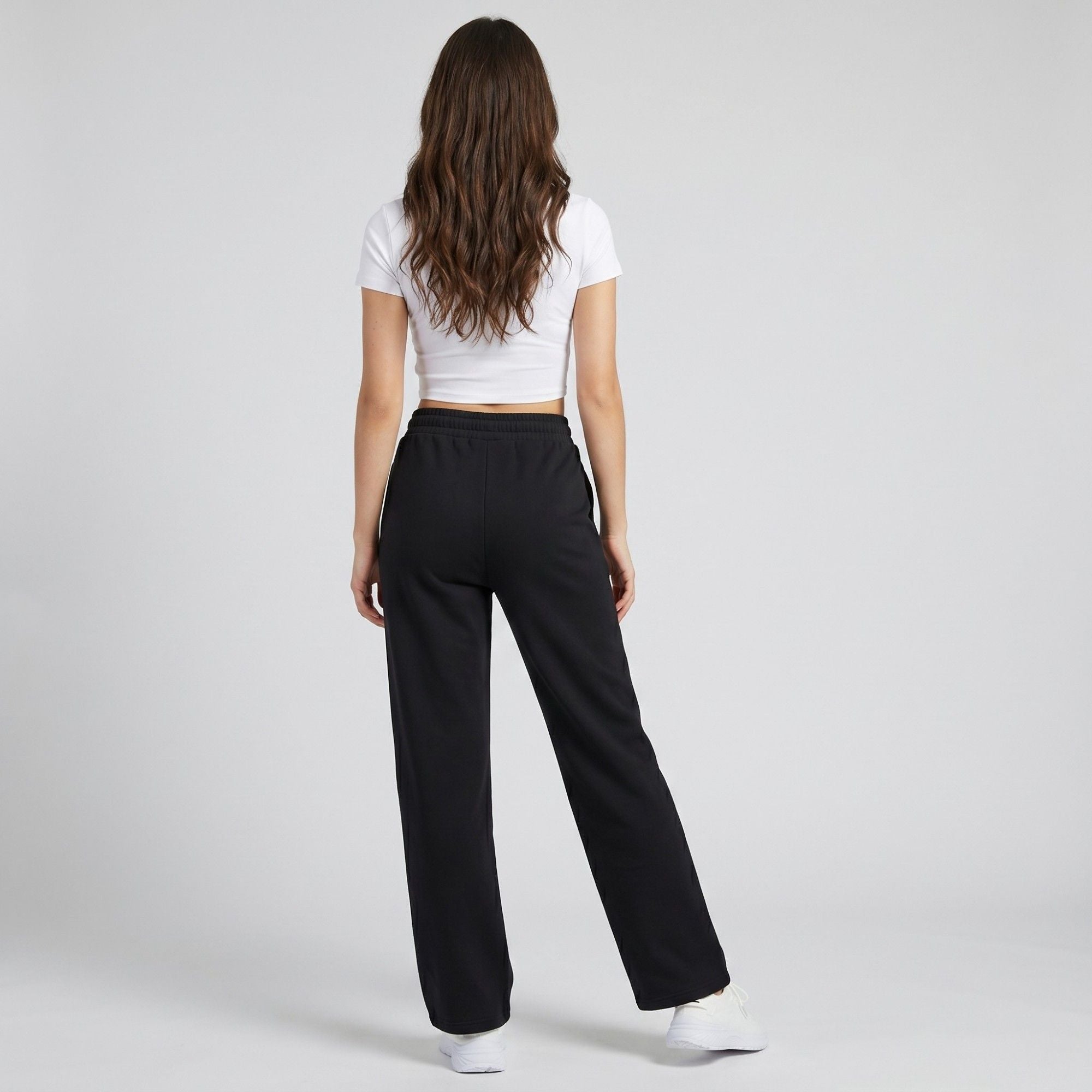 Anna-Kaci Active Womens High Waist Drawstring Wide Leg Pants with Elastic Waistband Soft Knit and Relaxed Straight Fit