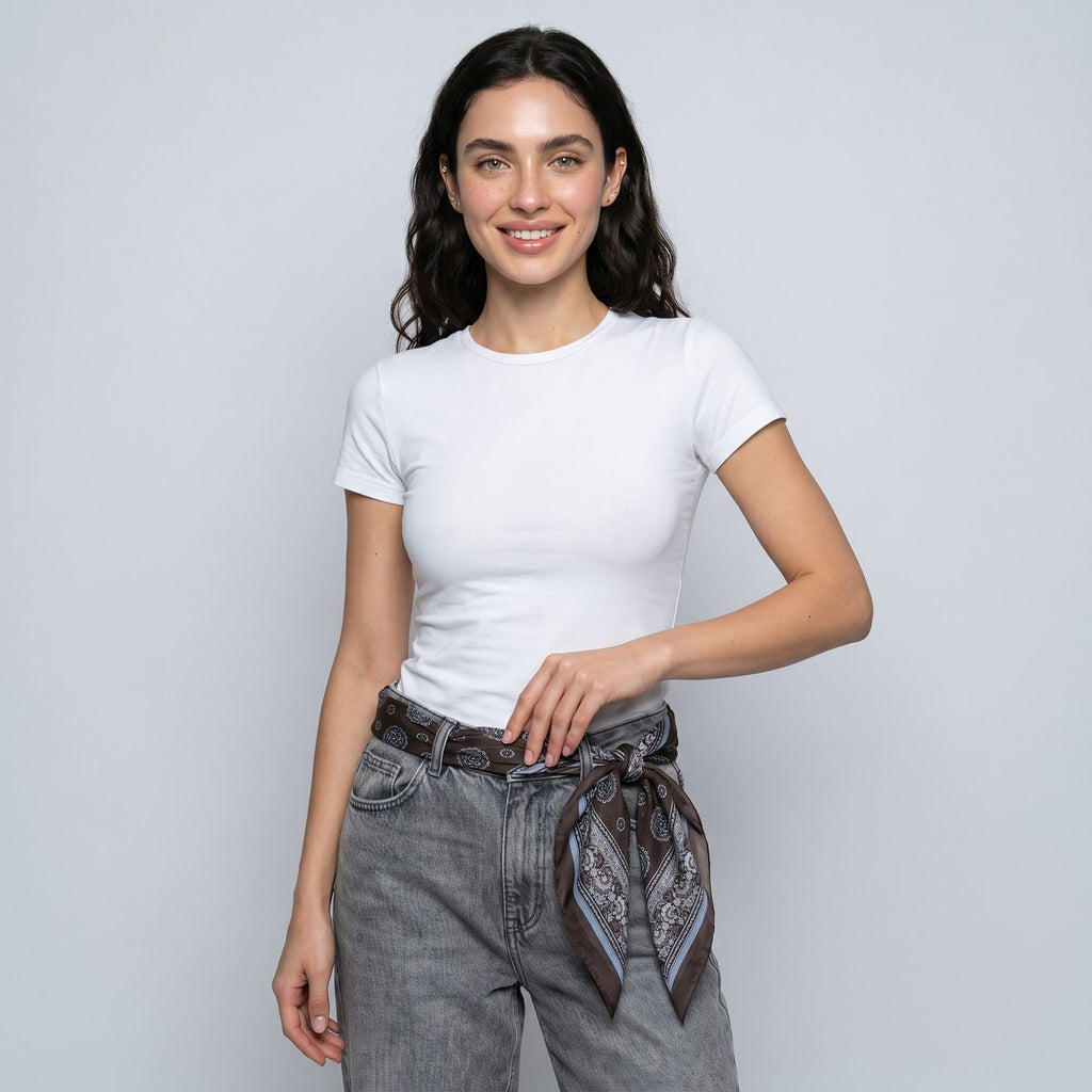 Lightweight Square Scarf with Sheer Fabric and Multi-Way Wrap Design