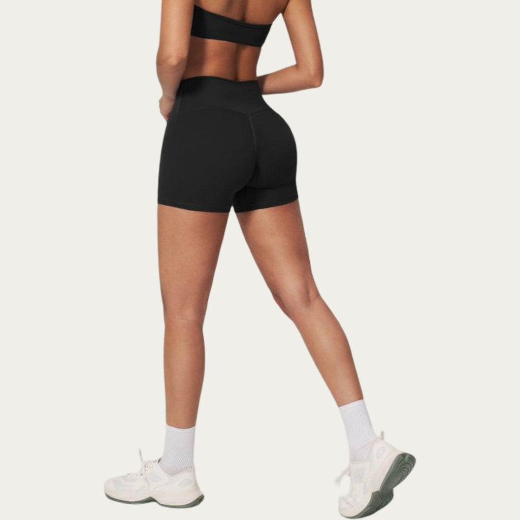 Anna-Kaci Active Women's High Waist Mini Biker Shorts with Smooth Stretch Fabric and Seam Detail