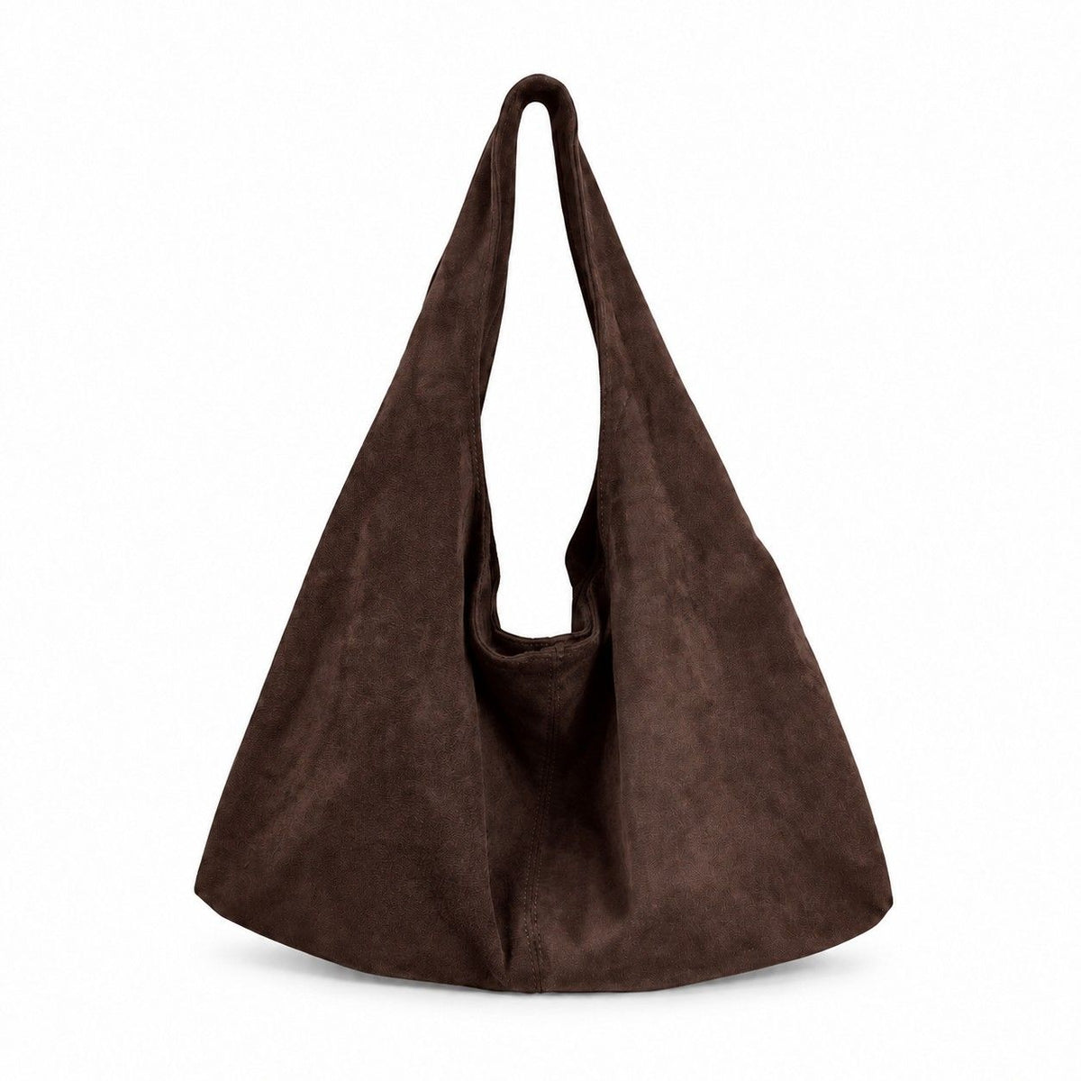 Large Faux Suede Hobo Shoulder Bag with Magnetic Closure and Interior Zip Pocket