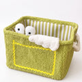 Kids Plush Storage Basket with Handles and Front Pocket
