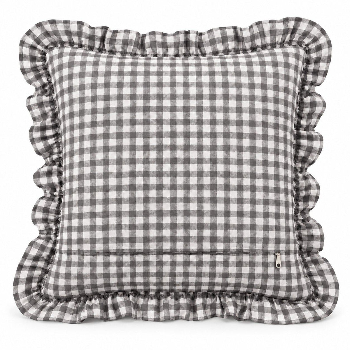 2 Pack Gingham Check Ruffle Throw Pillow Covers 18 x 18 Inch