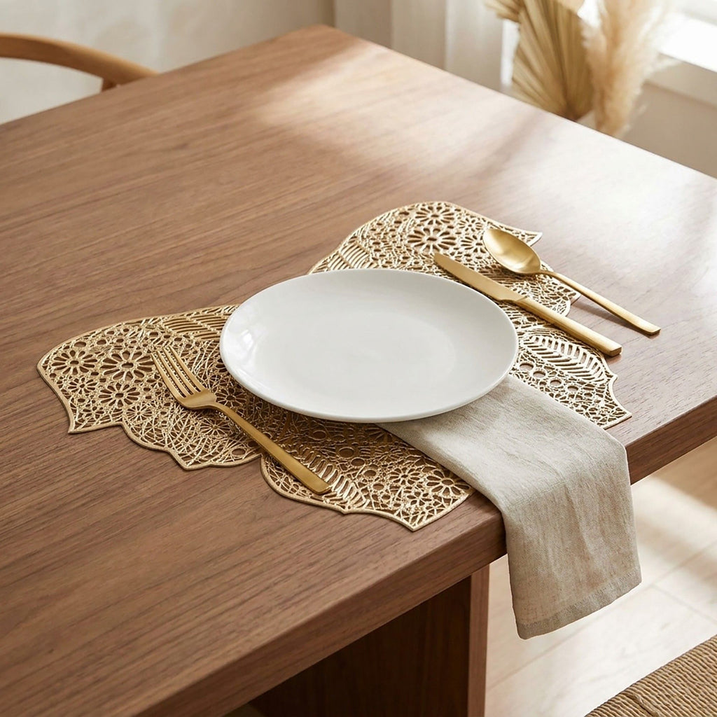 4 Piece Butterfly Placemat Set Decorative PVC Heat Resistant Table Mats for Dining Table