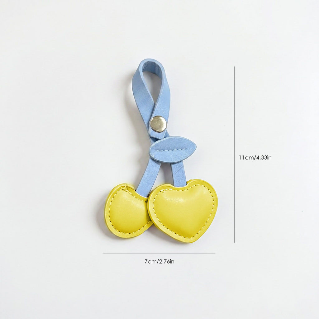 2-Piece Womens Padded Bag Charm with Hanging Strap and Stitched Detail