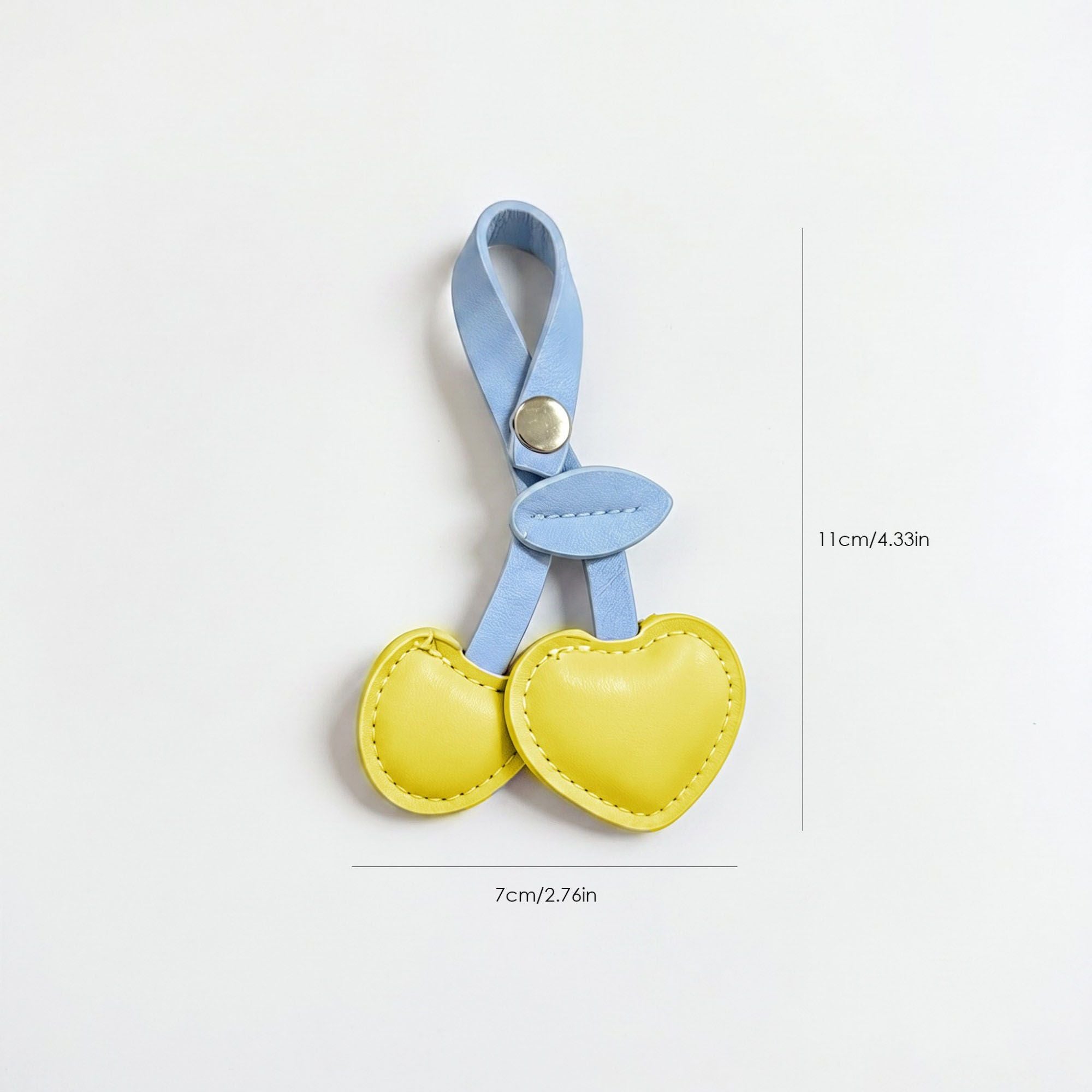 2-Piece Womens Padded Bag Charm with Hanging Strap and Stitched Detail