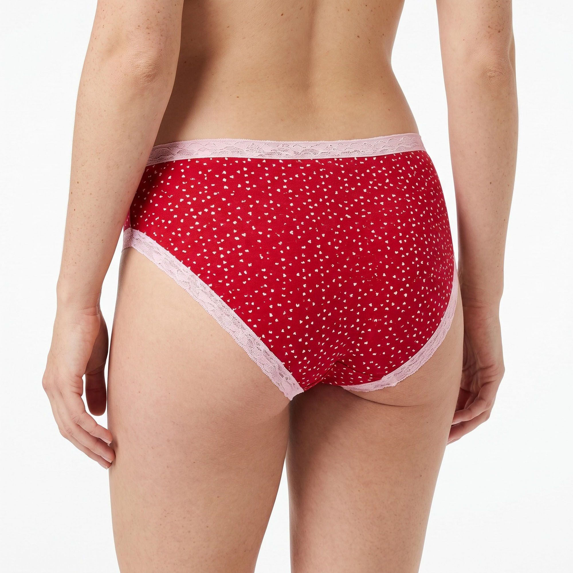 Anna-Kaci Womens 5 Pack Heart Print Lace Trim Bikini Underwear