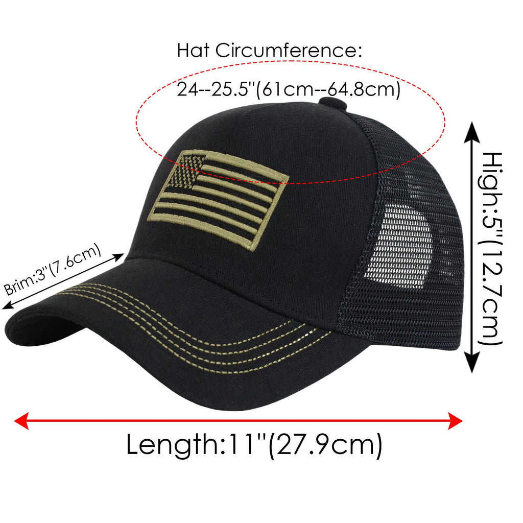 Alilang American Flag Trucker Hat Classic Embroidered Baseball Cap Mesh Adjustable Cap for Men Women
