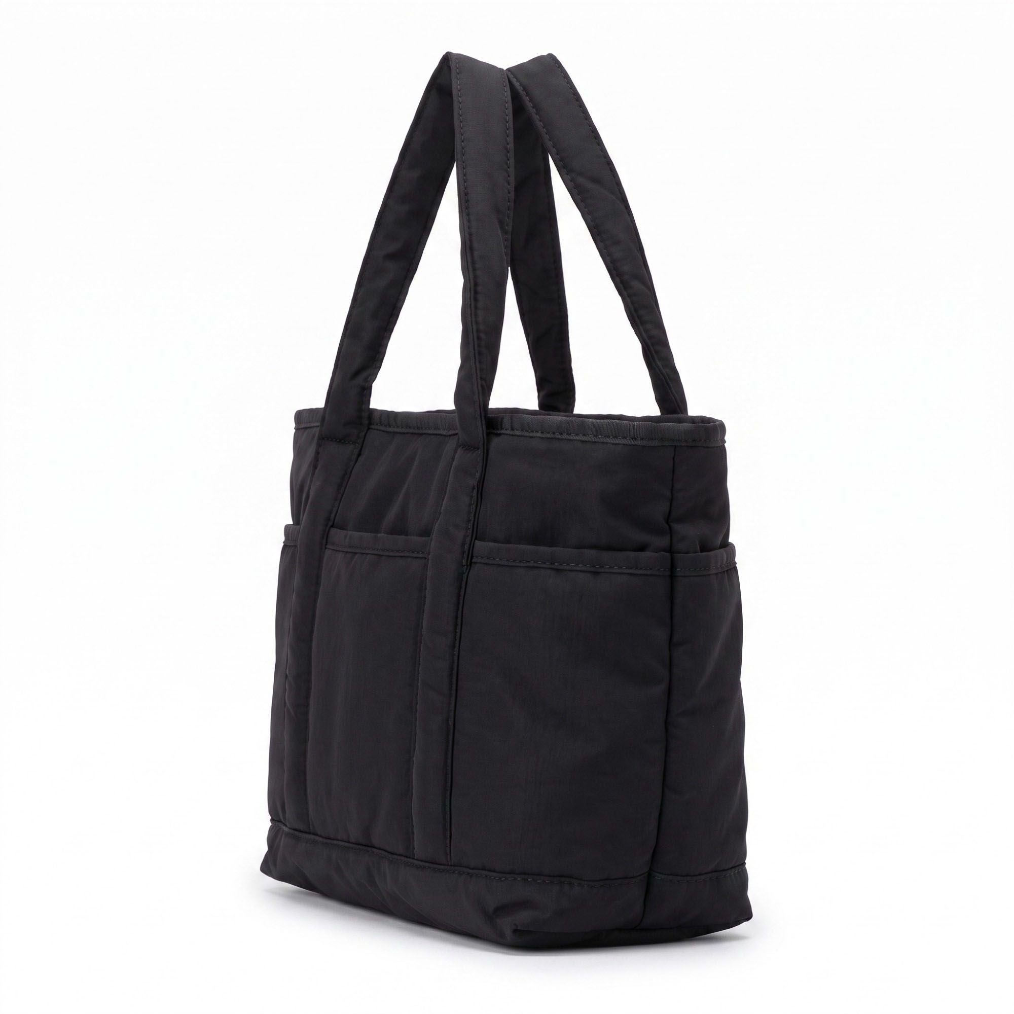 Lightweight Utility Tote Bag with Long Shoulder Straps and Exterior Pockets 9x7.5x4.5in