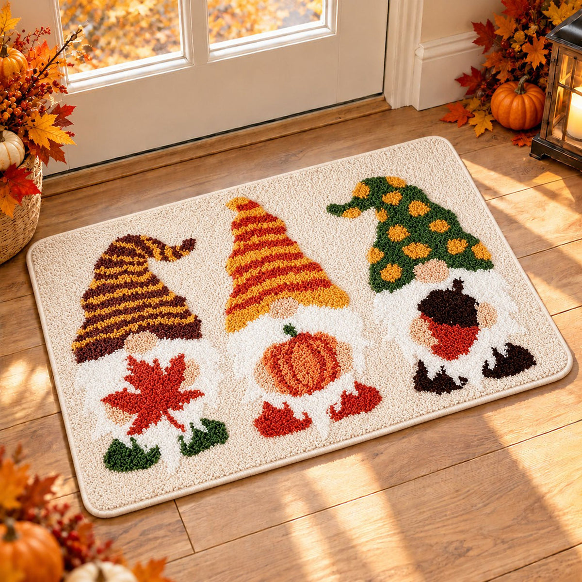 Seasonal Gnome Tufted Bath Rug with Nonslip Backing 15.7 x 23.6 in