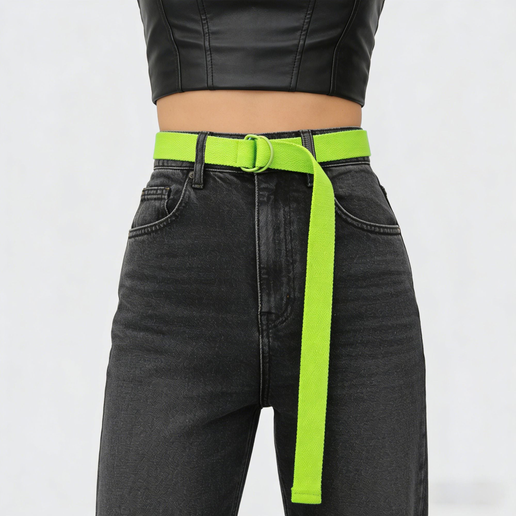 Anna-Kaci Women's Thin Canvas Belt - Minimalist Loop Buckle Waist Belt for Dresses, Jeans & Casual Styling