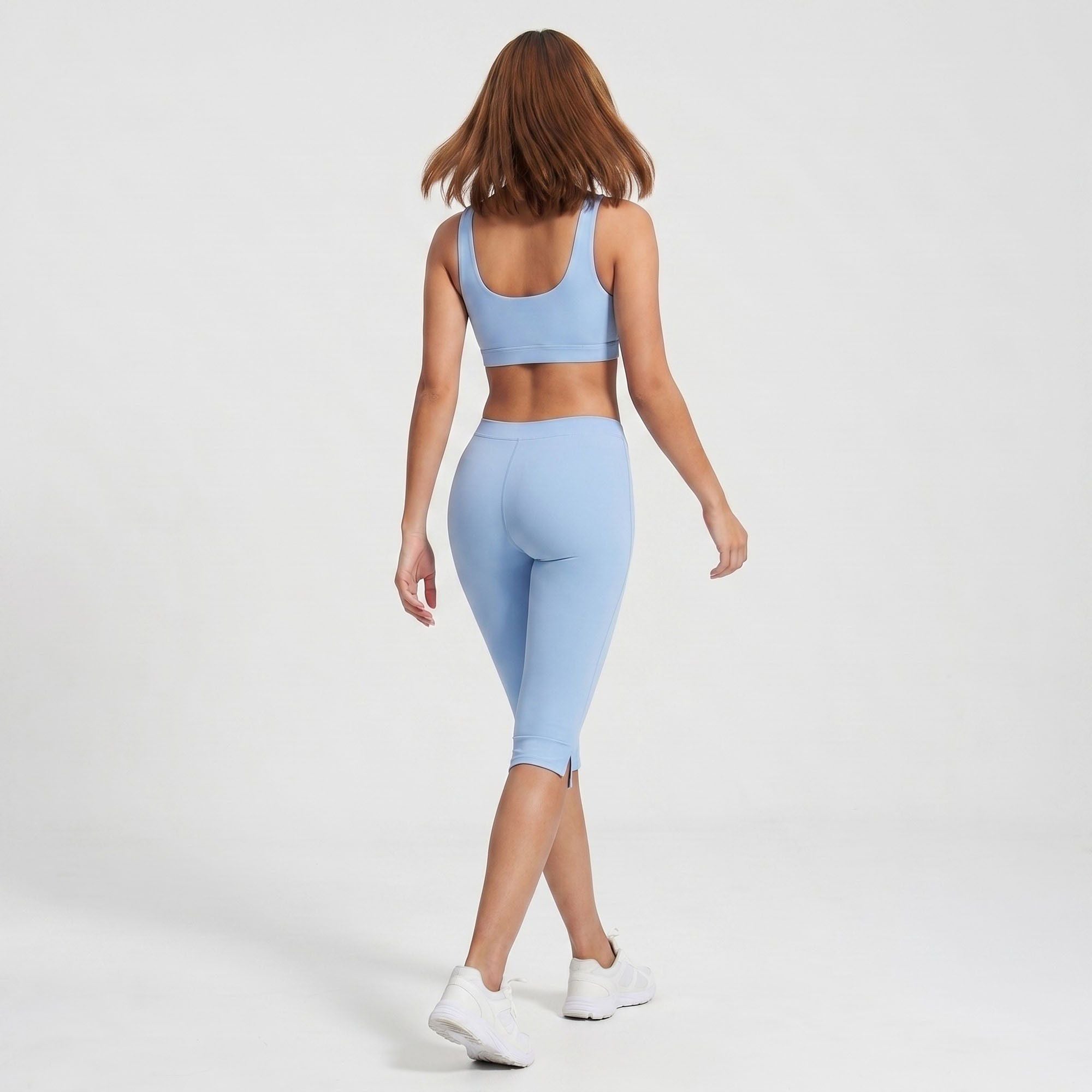 High Waist Capri Leggings Side Slit Cropped Workout Yoga Pants
