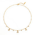 Delicate Chain Necklace with Droplet Cluster Charms and Sparkling Accents for an Elegant Feminine Look and Refined Everyday Style