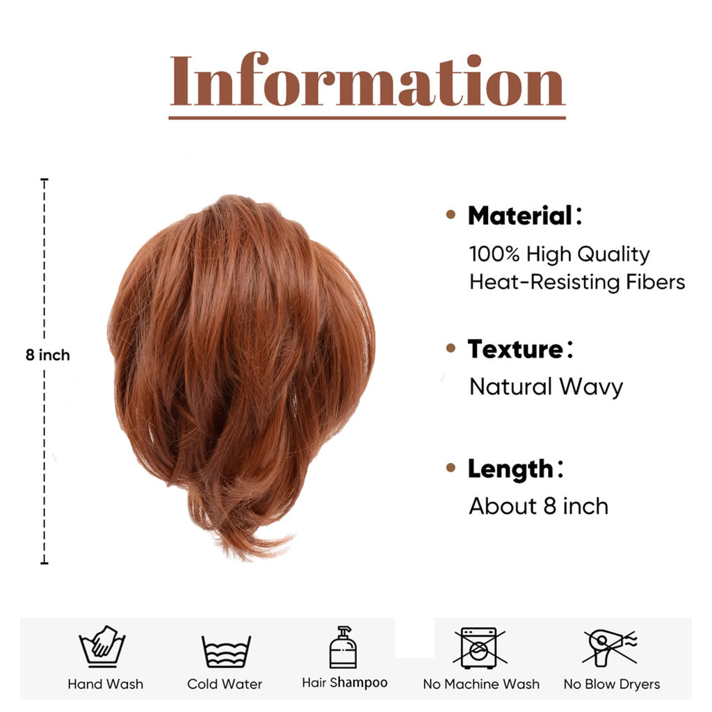 Tousled Layered Ponytail Fashion Hairpiece with Claw Clip Heat Resistant Synthetic Hair Natural Texture
