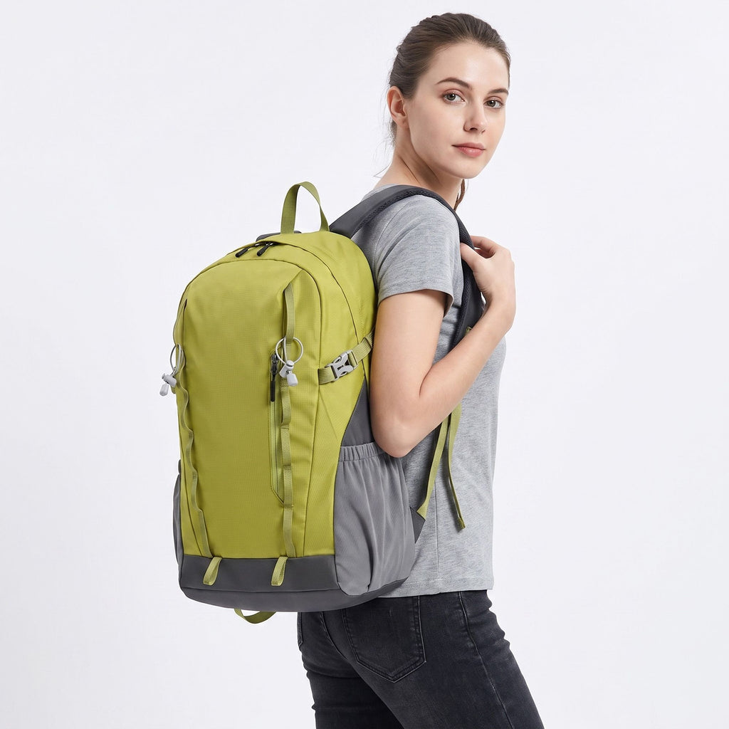 Travel Backpack with Side Pockets Front Zip Compartments Adjustable Straps Top Hle
