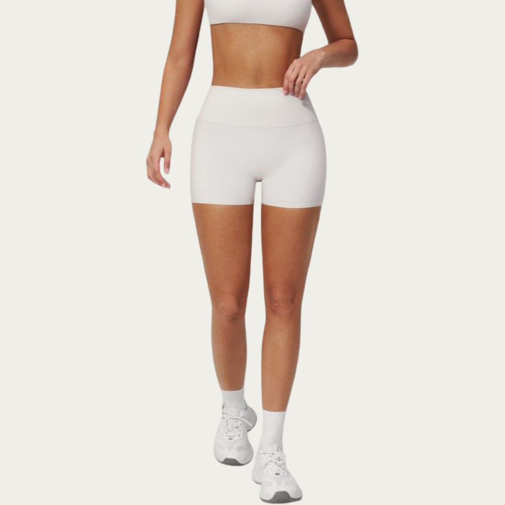 Anna-Kaci Active Women's High Waist Mini Biker Shorts with Smooth Stretch Fabric and Seam Detail