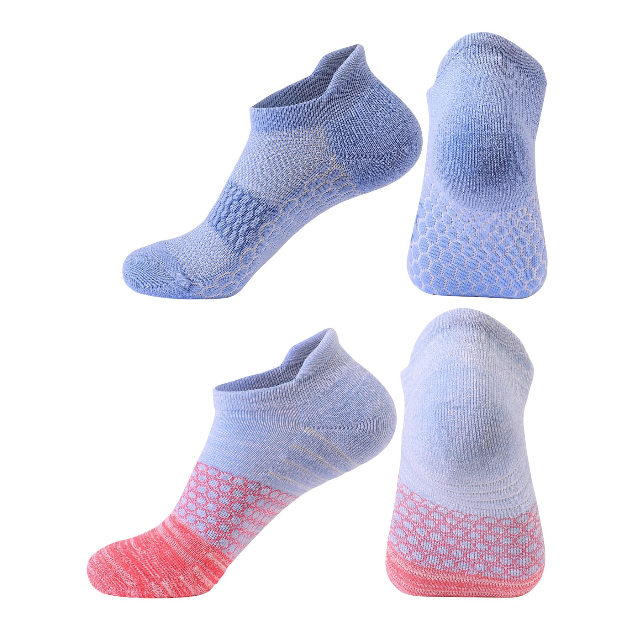 Anna-Kaci Women's 2-Pair Set Low-Cut Athletic Socks with Honeycomb Mesh Ventilation Arch Compression and Cushioned Heel Fit