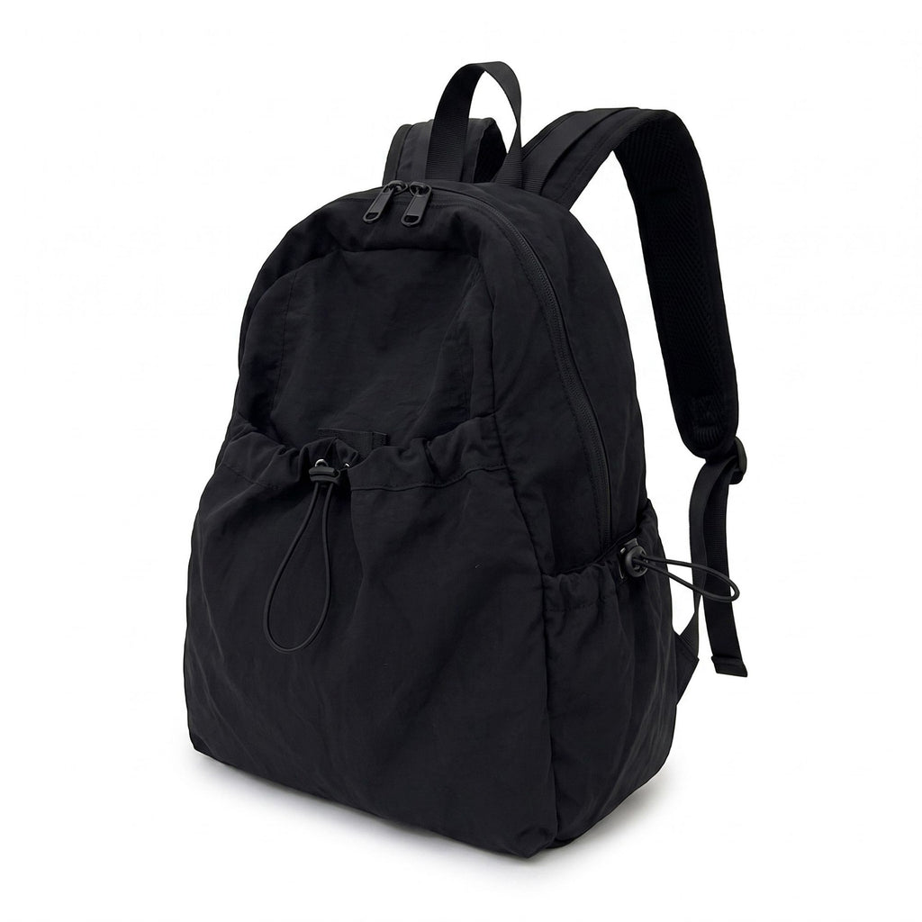 Lightweight Drawstring Backpack with Front Pocket Side Pockets and Adjustable Shoulder Straps