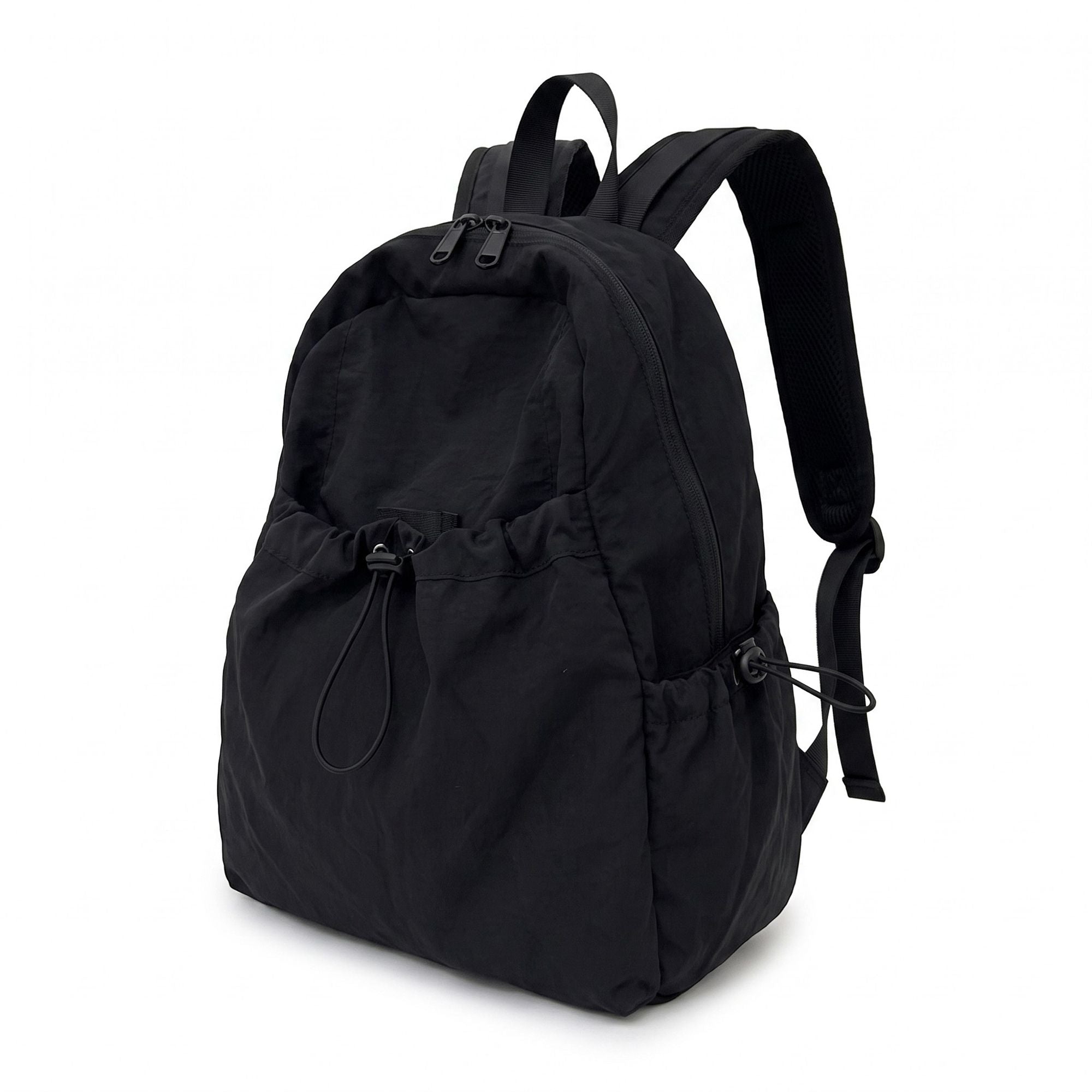 Lightweight Drawstring Backpack with Front Pocket Side Pockets and Adjustable Shoulder Straps