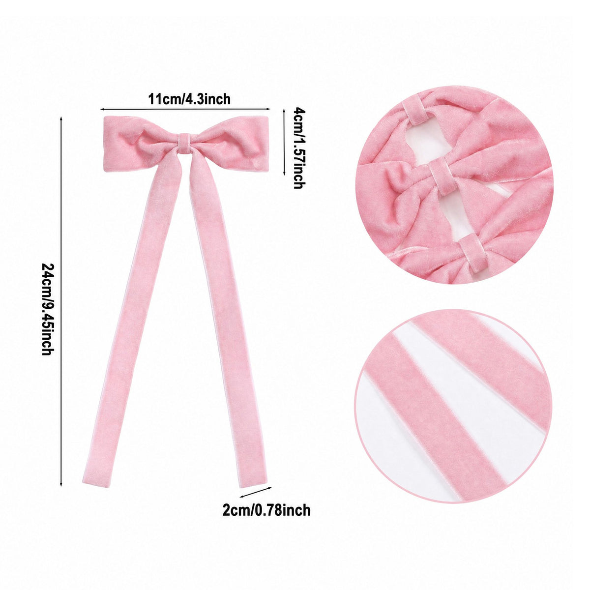 12ct Velvet Christmas Bows Long Tail Holiday Decorations