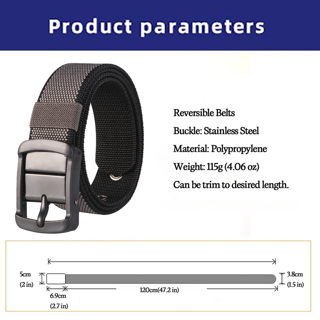 Anna-Kaci Women's Reversible Belt - Adjustable Military-Style Belt with Stainless Steel Buckle