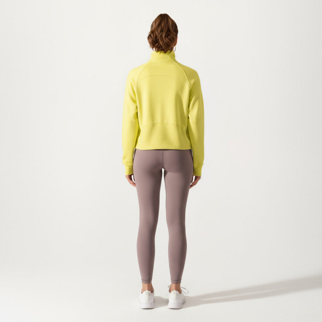 Anna-Kaci Active Women's Long Sleeve Half Zip Pullover Sweatshirt with High Collar and Kangaroo Pocket Design