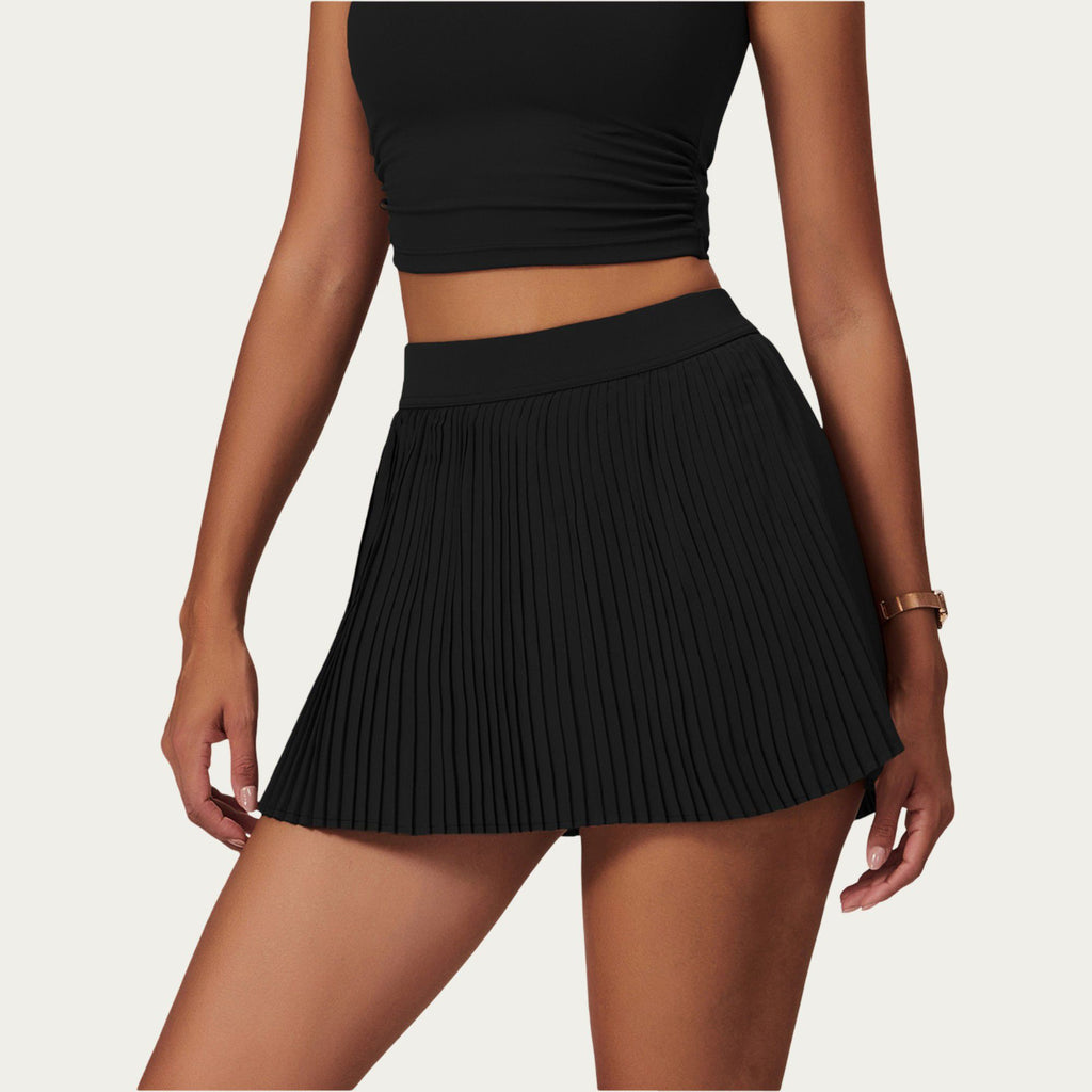 Anna-Kaci Active Women's Pleated Athletic Skort with Built-In Shorts and Side Pocket