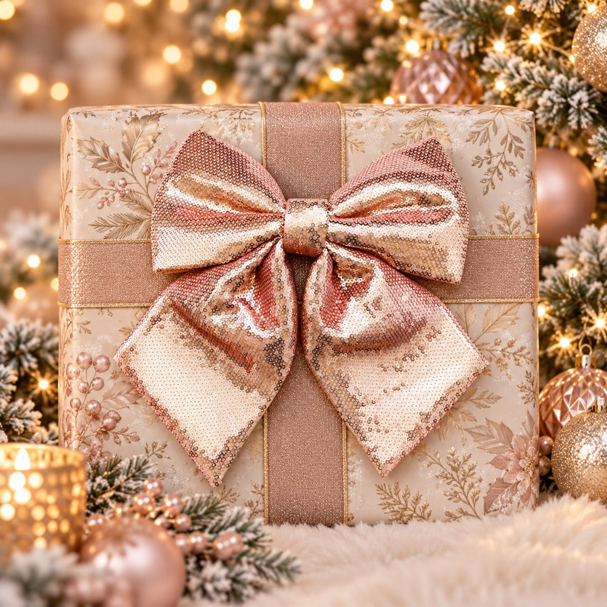 Sequin Christmas Bow Hanging Decoration 1 Piece
