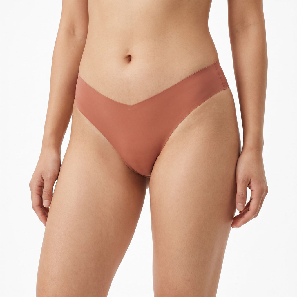 2 Pack Seamless Hipster and Thong Underwear Set