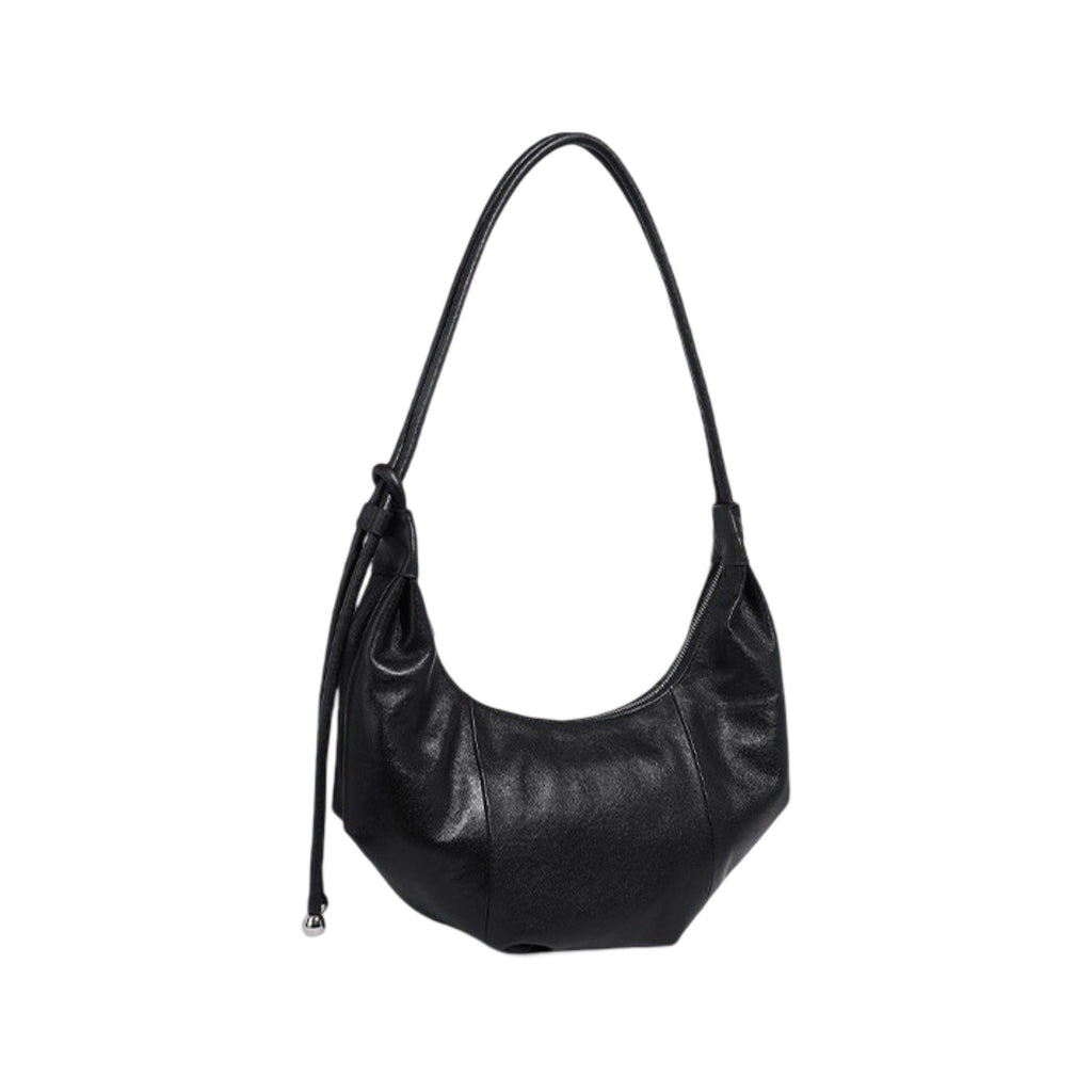 Slouchy Crescent Shoulder Bag with Genuine Leather Finish and Adjustable Strap