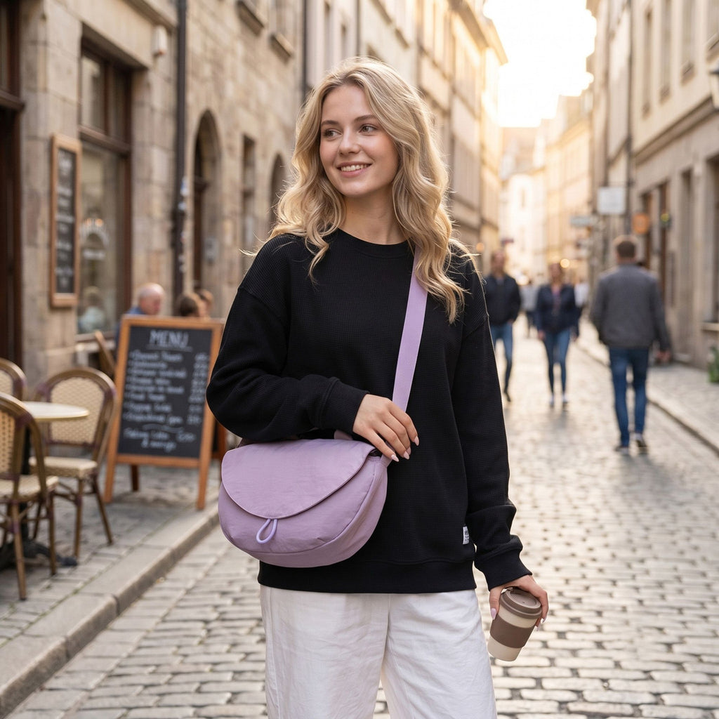 Flap Crossbody Bag with Adjustable Strap and Top Handle