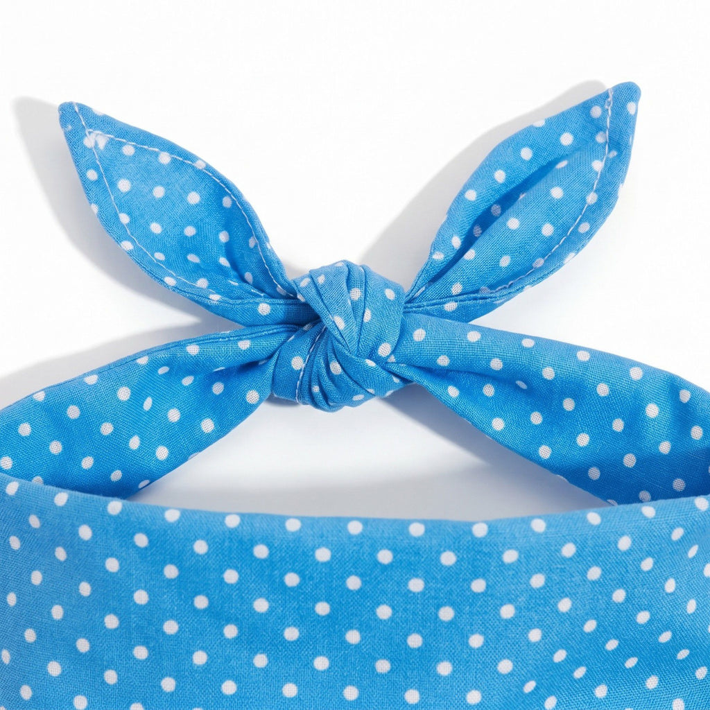 Polka Dot Pet Bandana, Soft Cotton Dotted Scarf Bib for Small Medium Dogs Cats